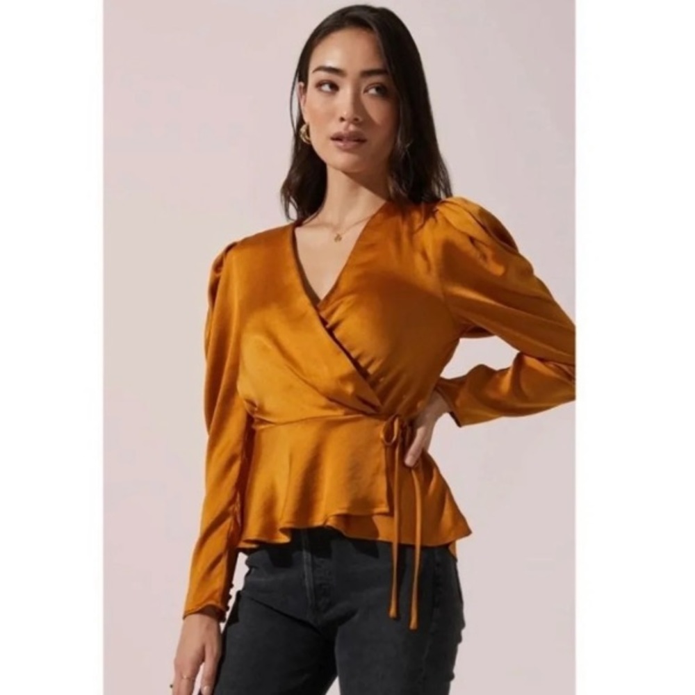 Astr burnt orange silky top